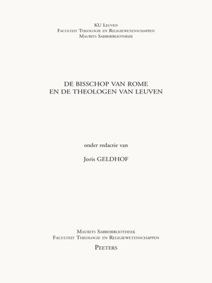 cover image of De bisschop van Rome en de theologen van Leuven